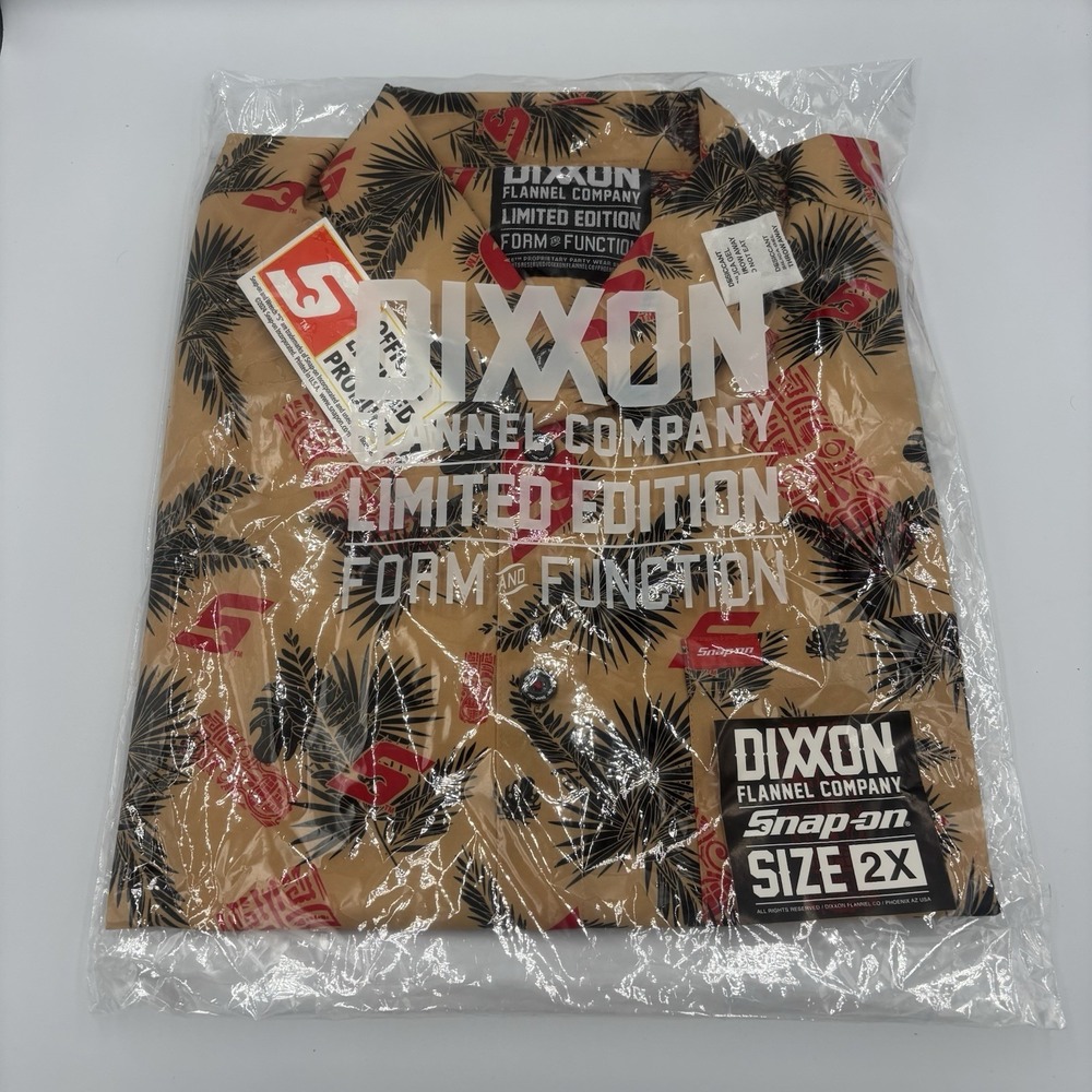 Snap-On Dixxon Limited Edition Hawaiian‎ Tiki Short Sleeve Button Up Shirt 2XXL
